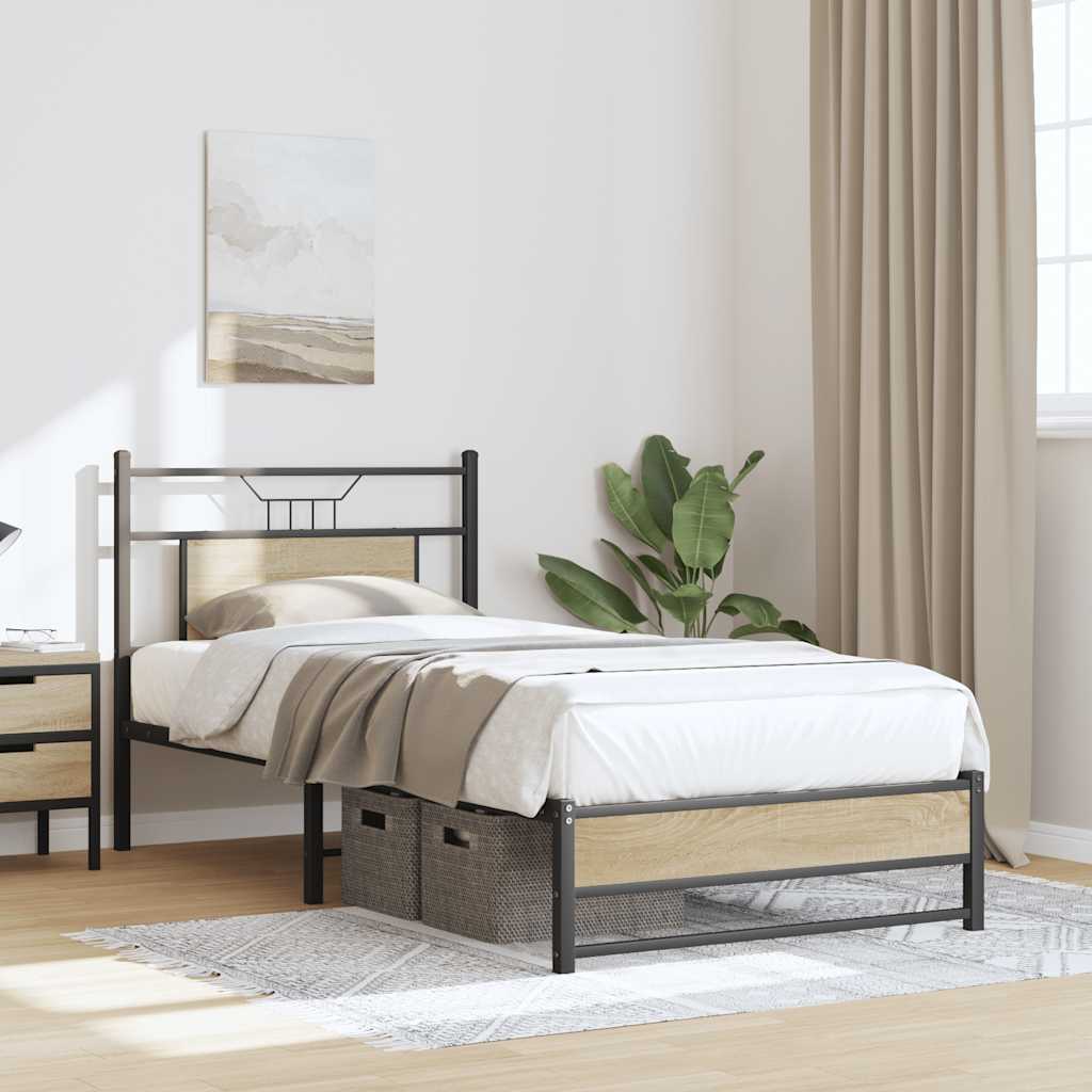 vidaXL Bed Frame without Mattress Sonoma Oak 80x200 cm Engineered Wood 5
