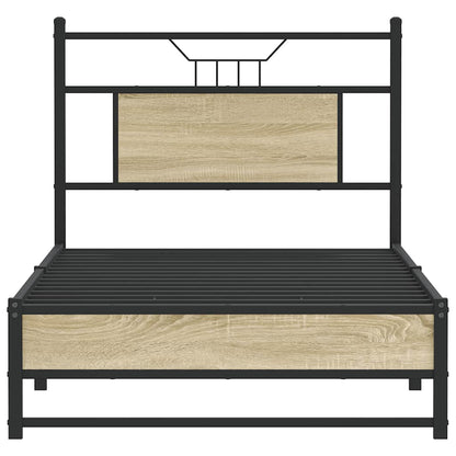 vidaXL Bed Frame without Mattress Sonoma Oak 90x190 cm Single Engineered Wood 6