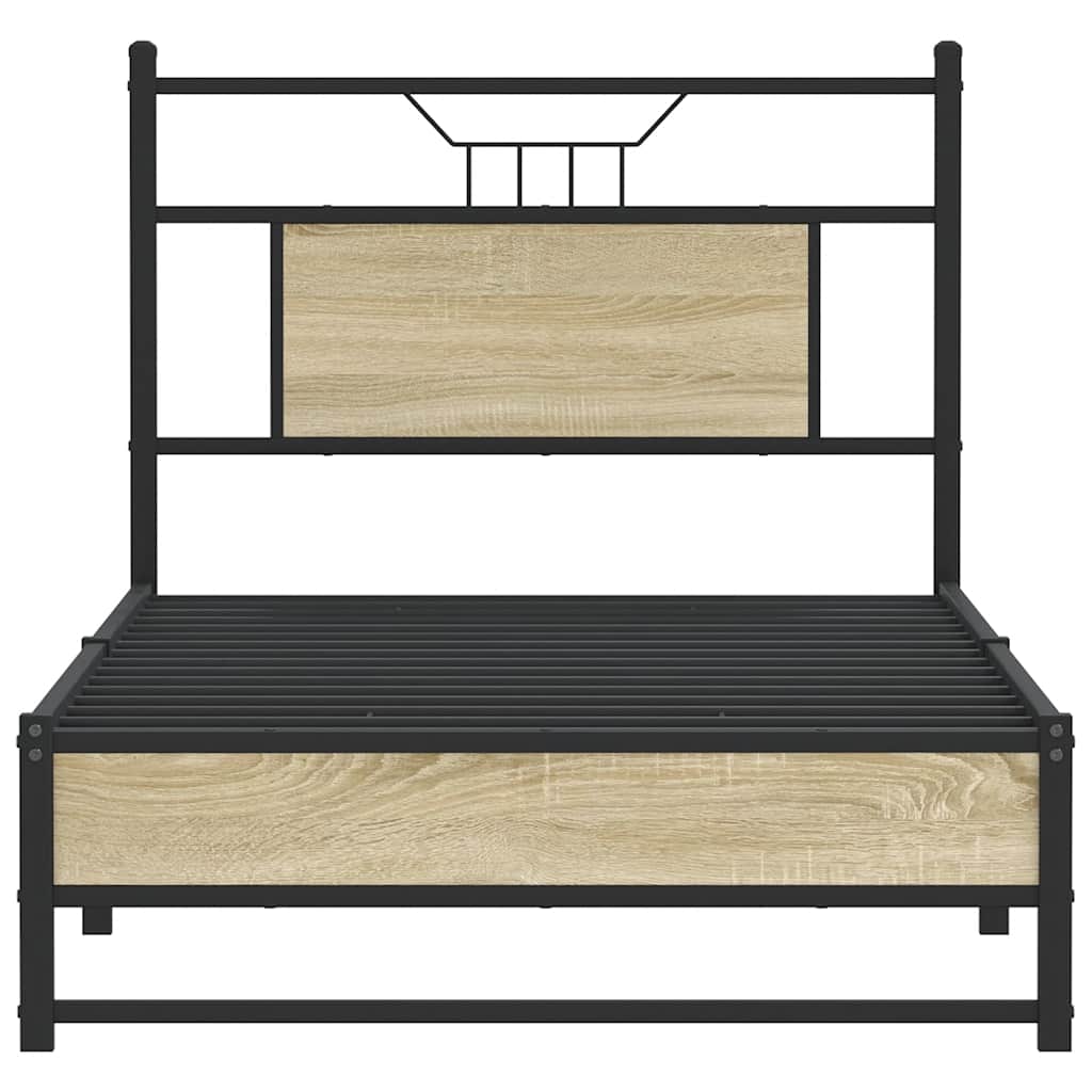 vidaXL Bed Frame without Mattress Sonoma Oak 90x200 cm Engineered Wood 6