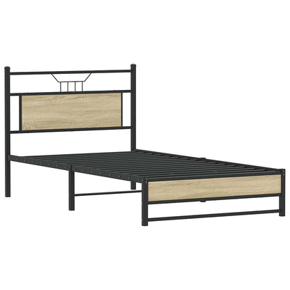 vidaXL Bed Frame without Mattress Sonoma Oak 100x200 cm Engineered Wood 3