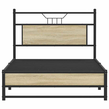 vidaXL Bed Frame without Mattress Sonoma Oak 100x200 cm Engineered Wood 6
