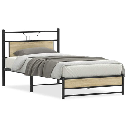 vidaXL Bed Frame without Mattress Sonoma Oak 100x200 cm Engineered Wood 1
