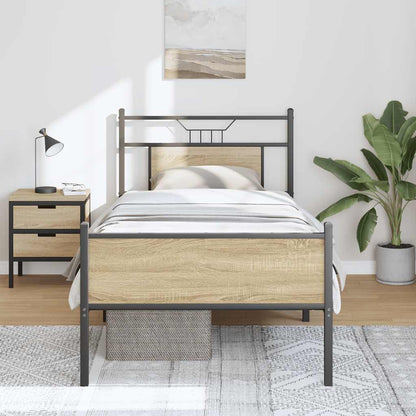 vidaXL Bed Frame without Mattress Sonoma Oak 80x200 cm Engineered Wood 4