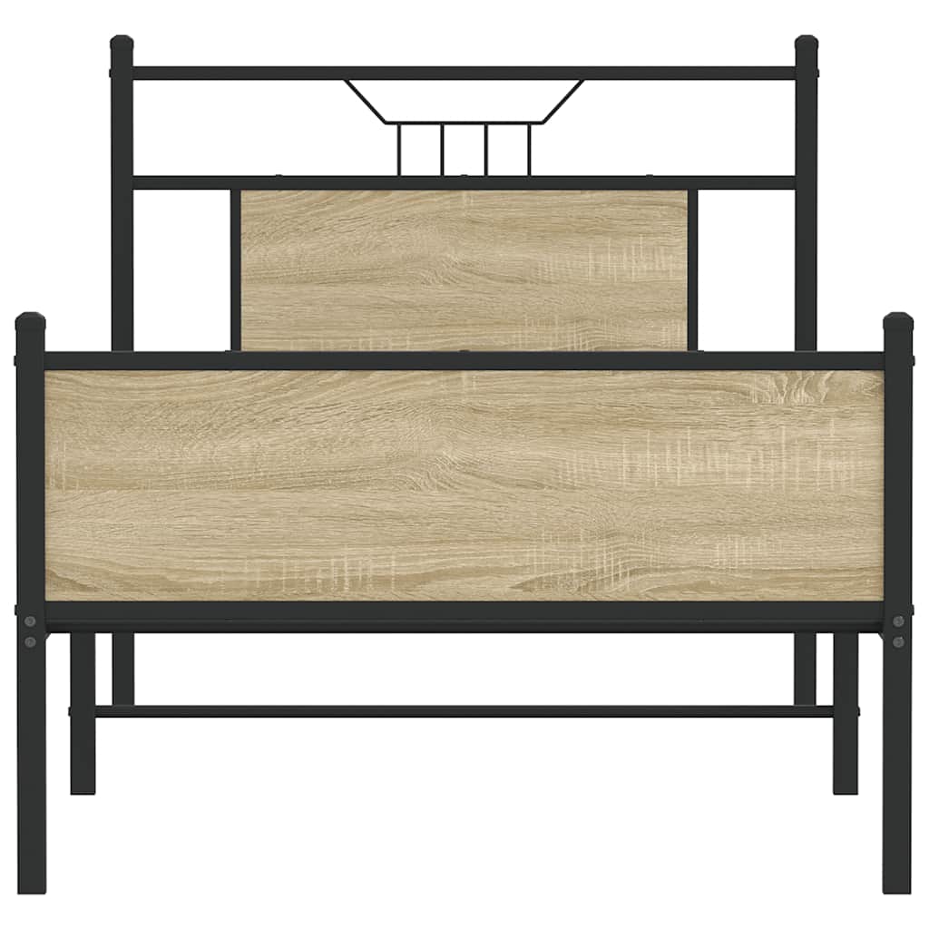 vidaXL Bed Frame without Mattress Sonoma Oak 80x200 cm Engineered Wood 6