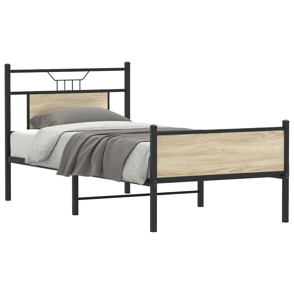 vidaXL Bed Frame without Mattress Sonoma Oak 80x200 cm Engineered Wood 1