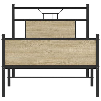 vidaXL Bed Frame without Mattress Sonoma Oak 90x190 cm Single Engineered Wood 6