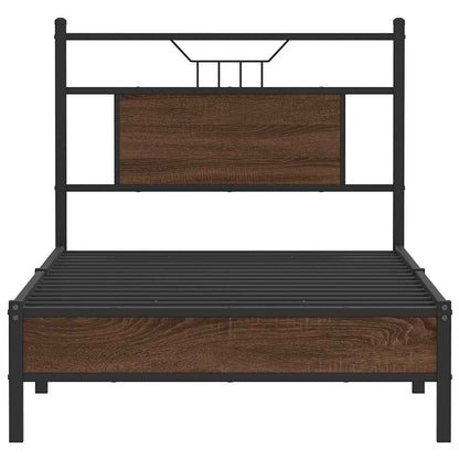 vidaXL Bed Frame without Mattress Brown Oak 75x190 cm Small Single Engineered Wood 6