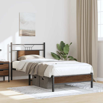 vidaXL Bed Frame without Mattress Brown Oak 80x200 cm Engineered Wood 4