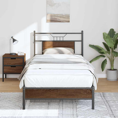 vidaXL Bed Frame without Mattress Brown Oak 80x200 cm Engineered Wood 5