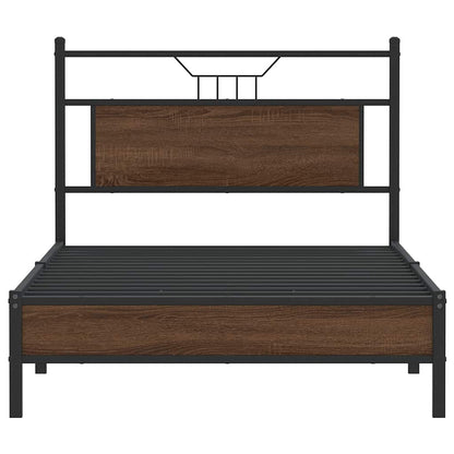 vidaXL Bed Frame without Mattress Brown Oak 100x190 cm Engineered Wood 6