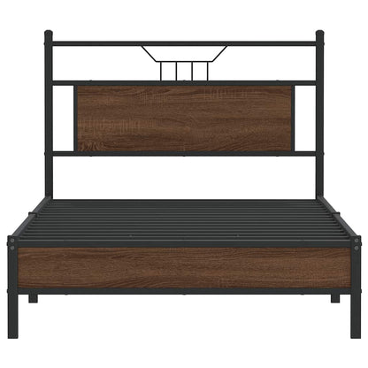 vidaXL Bed Frame without Mattress Brown Oak 100x200 cm Engineered Wood 6