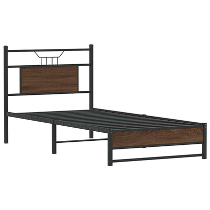 vidaXL Bed Frame without Mattress Brown Oak 80x200 cm Engineered Wood 3