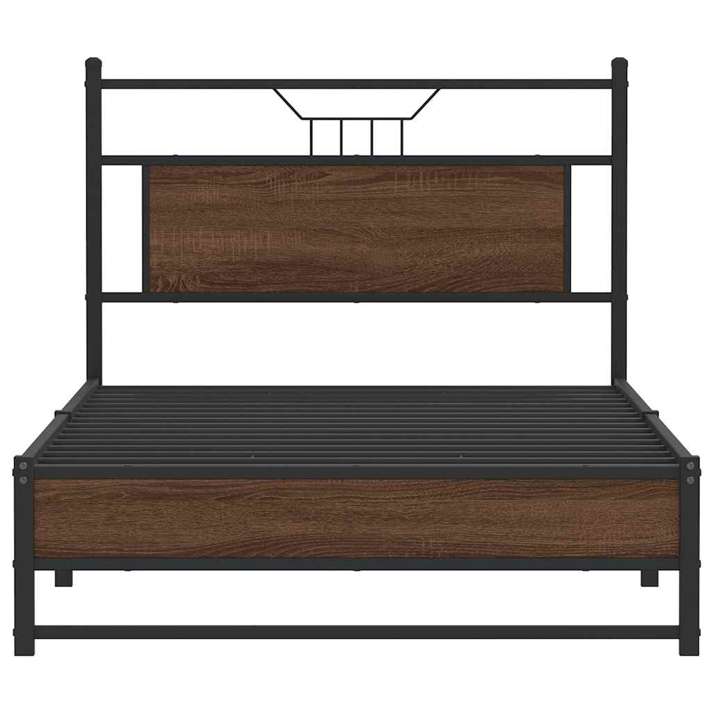 vidaXL Bed Frame without Mattress Brown Oak 100x190 cm Engineered Wood 6