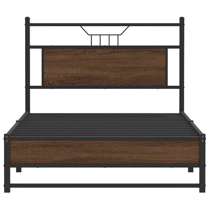 vidaXL Bed Frame without Mattress Brown Oak 100x190 cm Engineered Wood 6