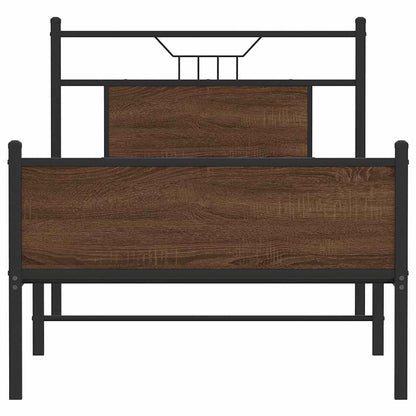 vidaXL Bed Frame without Mattress Brown Oak 90x190 cm Single Engineered Wood 6