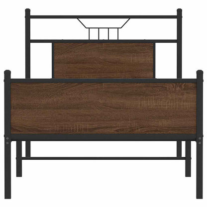 vidaXL Bed Frame without Mattress Brown Oak 90x200 cm Engineered Wood 6