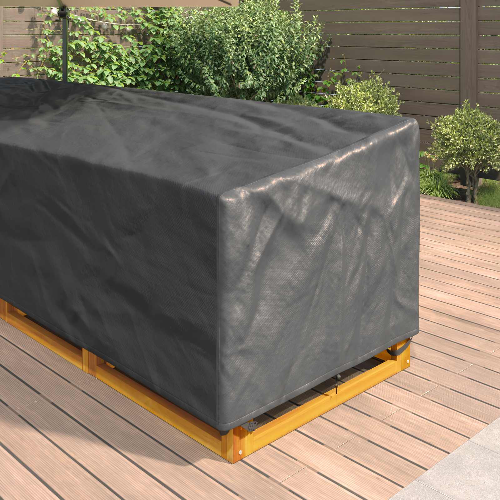 vidaXL Furniture Cover 325 x 325 x 80 cm 600D Oxford Fbric L-Shape 4