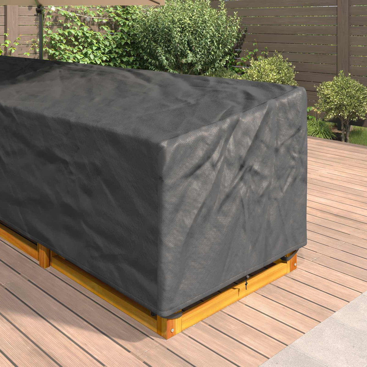 vidaXL Furniture Cover 355 x 275 x 80 cm 420D Oxford Fbric L-Shape 4