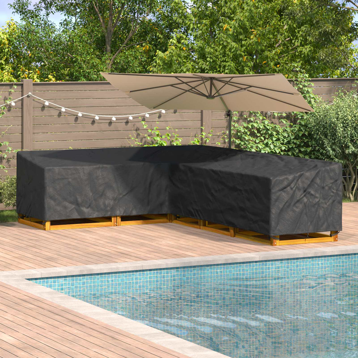 vidaXL Furniture Cover 355 x 275 x 80 cm 420D Oxford Fbric L-Shape 1