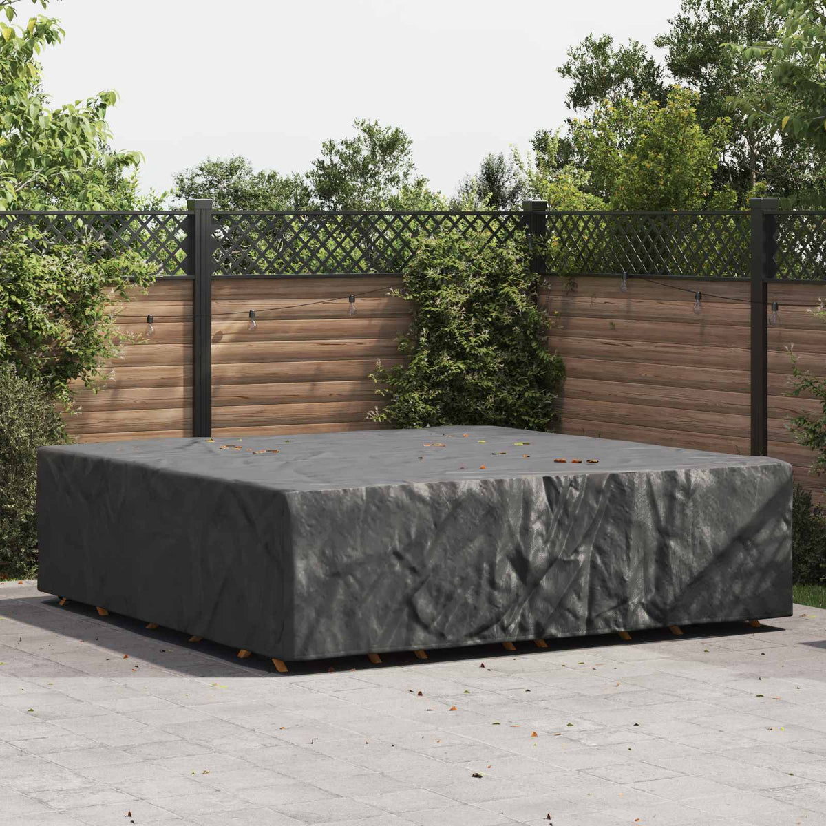 vidaXL Furniture Cover Plain Black 260 x 260 x 70 cm 600D 1