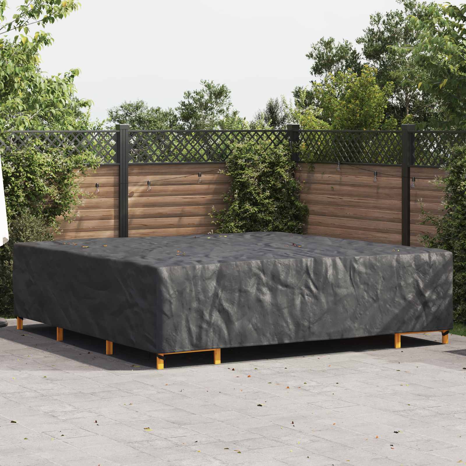 vidaXL Furniture Cover Plain Black 300 x 300 x 70 cm 600D 1