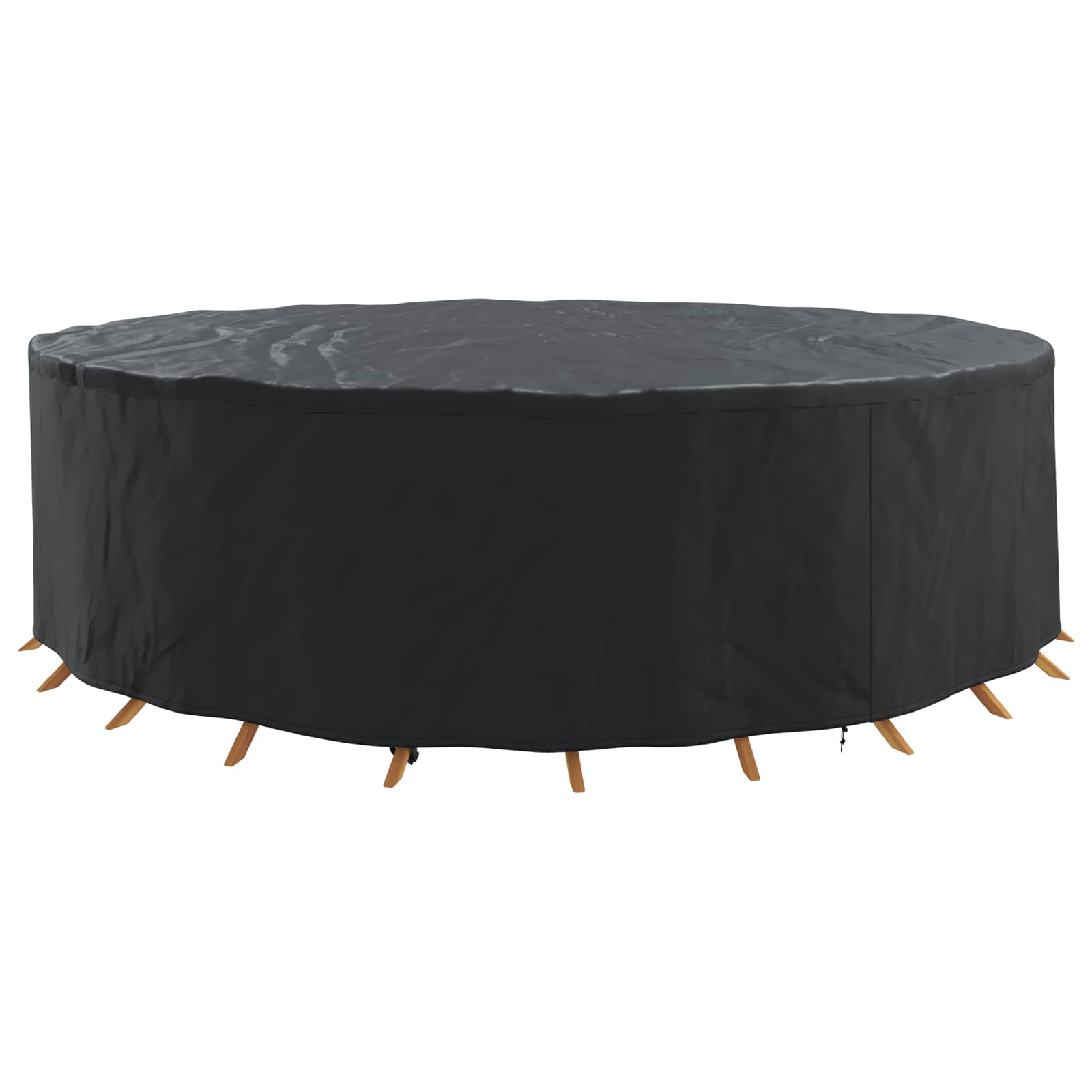 vidaXL Furniture Cover 320 x 320 x 71 cm 600D Oxford Fbric Round Black 3
