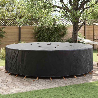vidaXL Furniture Cover 320 x 320 x 85 cm 600D Oxford Fbric Round Black 1