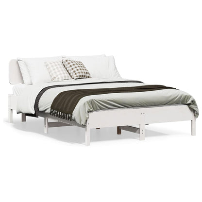 Bed Frame without Mattress Solid Wood Pine Length 200 cm White 120 cm