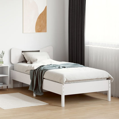 Bed Frame without Mattress Solid Wood Pine Length 200 cm White 100 cm
