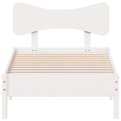 Bed Frame without Mattress Solid Wood Pine Length 200 cm White 100 cm
