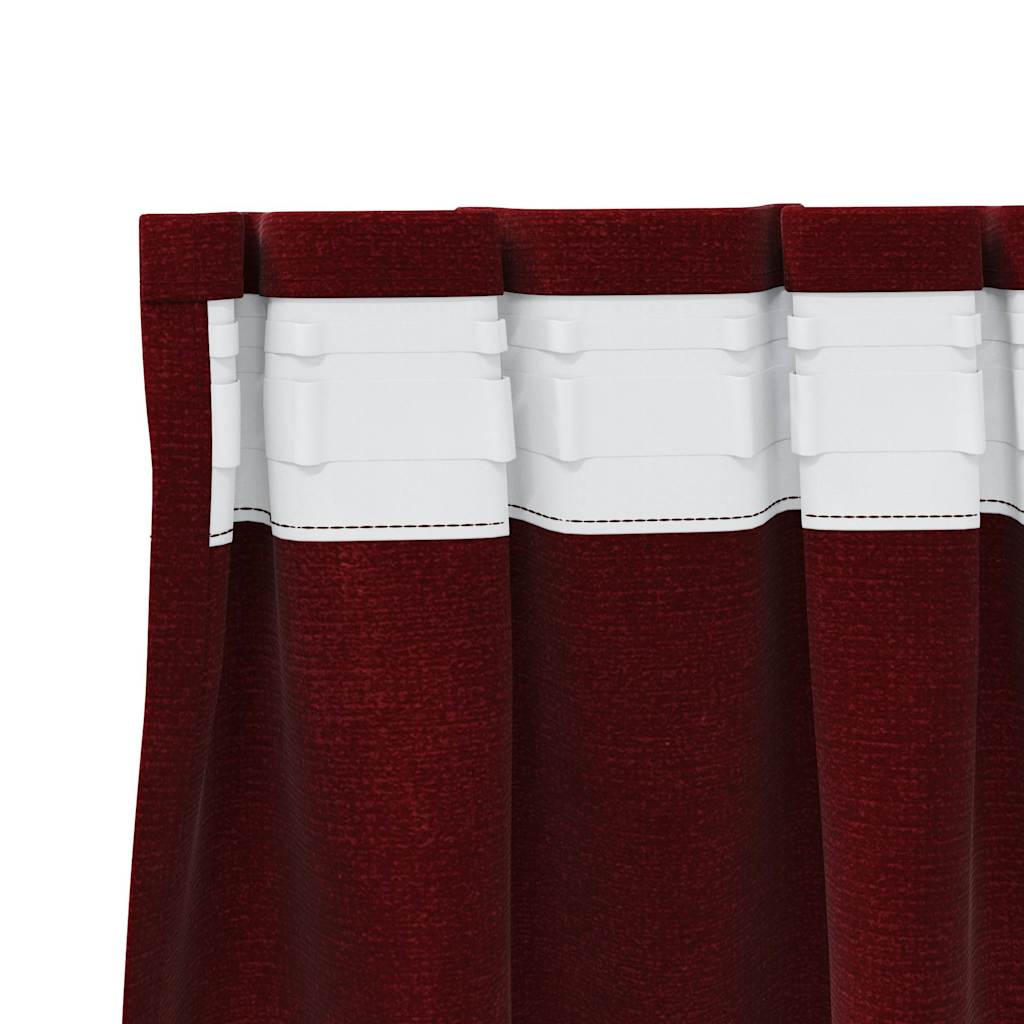 vidaXL Curtains 2 pcs Wine Red 140 x 260 cm Velvet 5