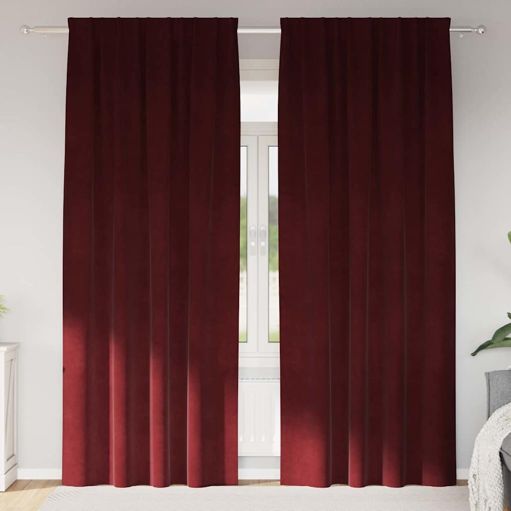 vidaXL Curtains 2 pcs Wine Red 140 x 260 cm Velvet 1