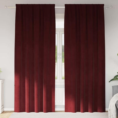 vidaXL Curtains 2 pcs Wine Red 140 x 260 cm Velvet 1