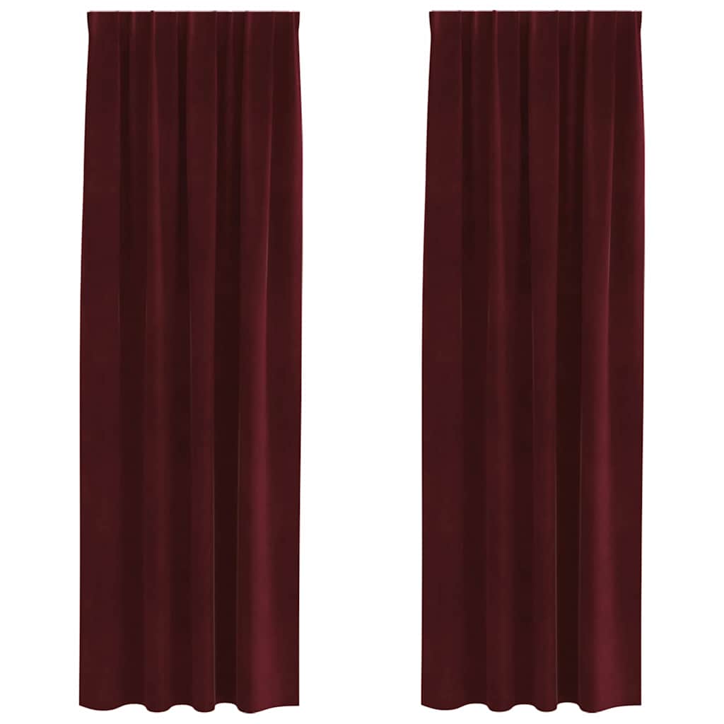 vidaXL Curtains 2 pcs Wine Red 140 x 260 cm Velvet 2