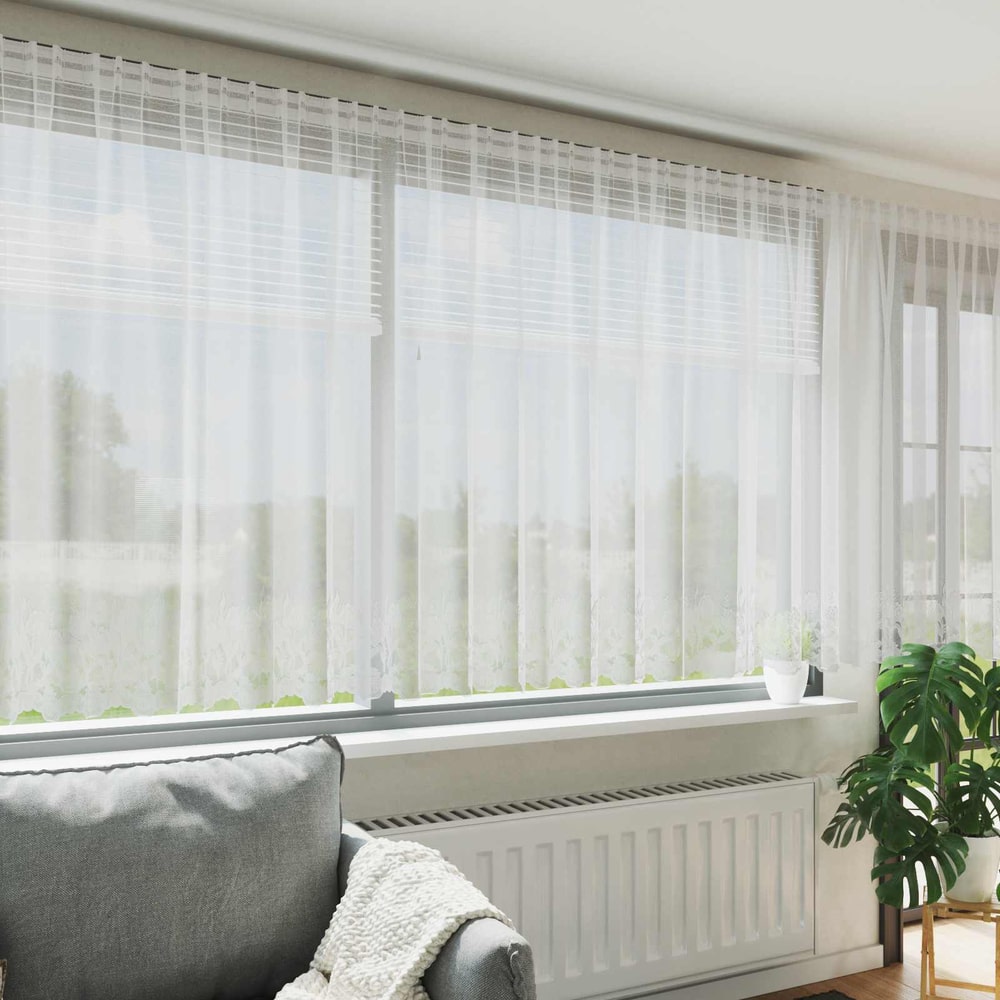 vidaXL Lace Curtain White Polyester Tulip Width 1200 cm