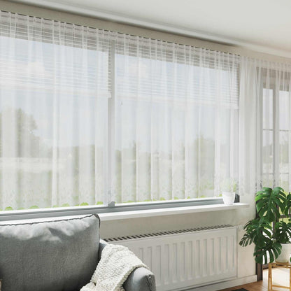 vidaXL Lace Curtain White Polyester Tulip Width 1200 cm
