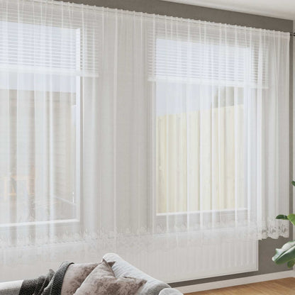 vidaXL Lace Curtain White Polyester Tulip Width 1200 cm
