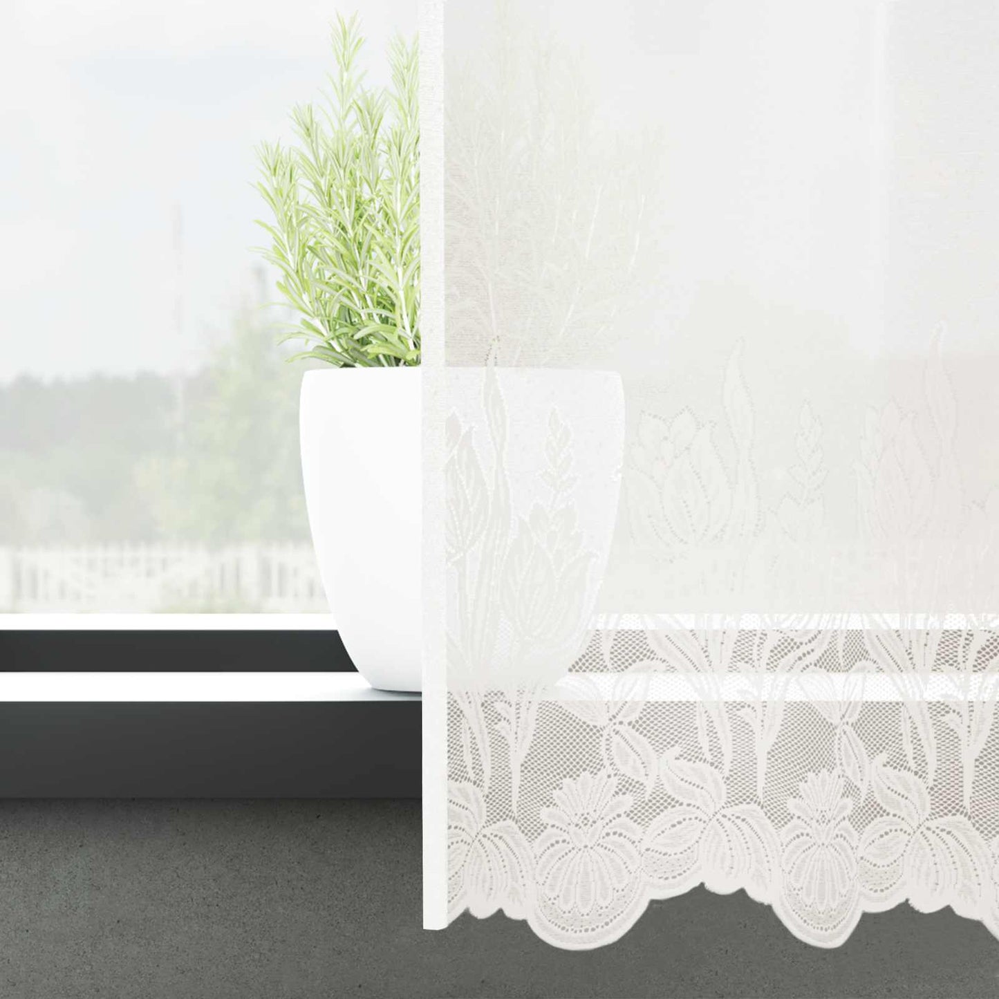 vidaXL Lace Curtain White 1200 x 300 cm Polyester 3