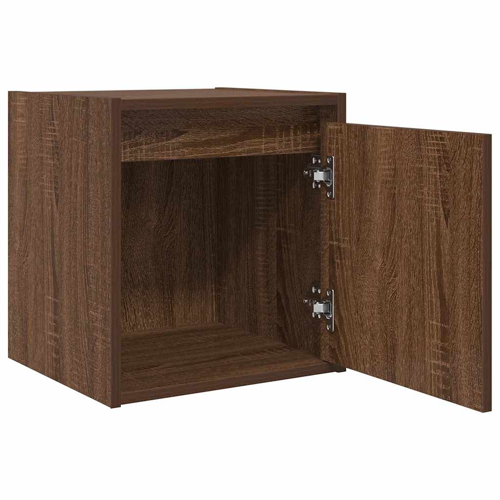 vidaXL Wall-Mounted Bedside Cabinets 2 pcs Brown Oak 38x34x40 cm 6