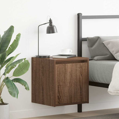 vidaXL Wall-Mounted Bedside Cabinets 2 pcs Brown Oak 38x34x40 cm 1