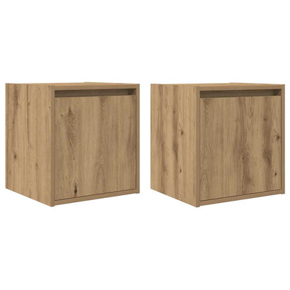 vidaXL Wall-Mounted Bedside Cabinets 2 pcs Artisan Oak 38x34x40 cm 2