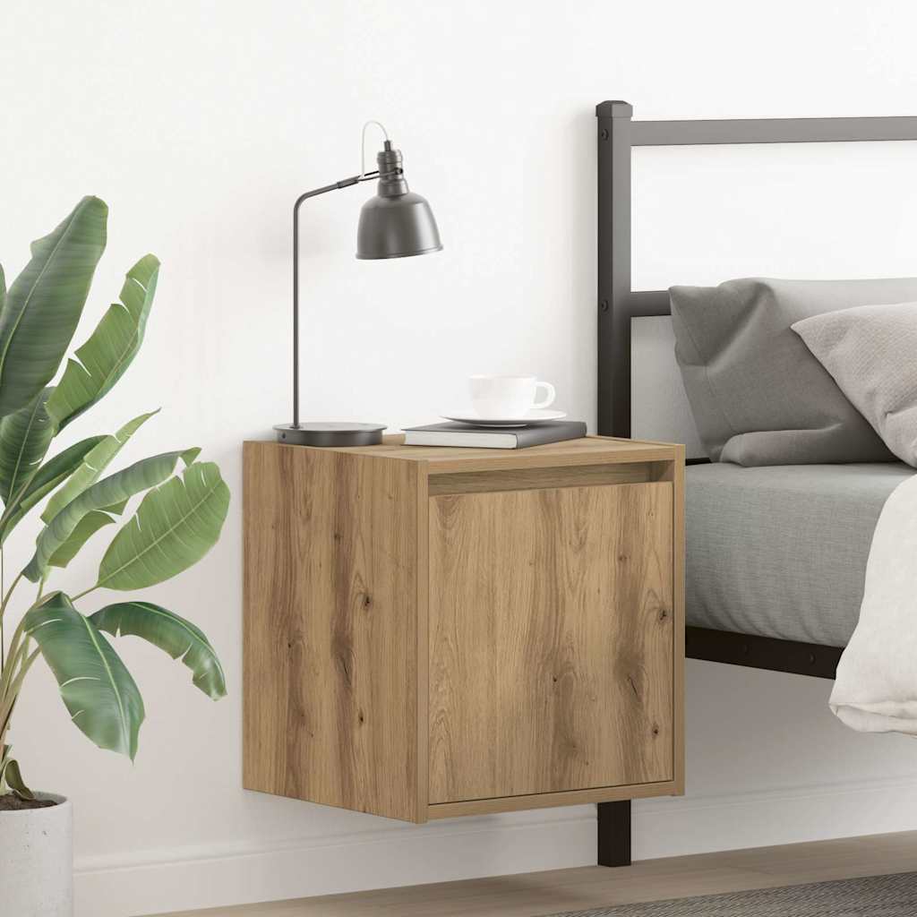 vidaXL Wall-Mounted Bedside Cabinets 2 pcs Artisan Oak 38x34x40 cm 1