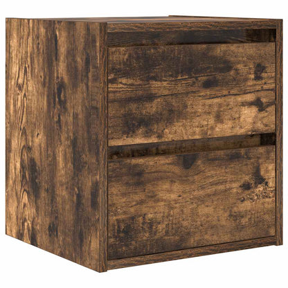 vidaXL Wall-mounted Bedside Cabinets 2 pcs Smoked Oak 38x34x40 cm 5