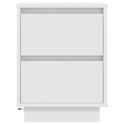 vidaXL Bedside Cabinet with LED Lights White 38x34x50 cm 6