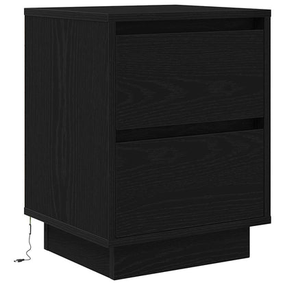 vidaXL Bedside Cabinet with LED Lights Black 38x34x50 cm 3