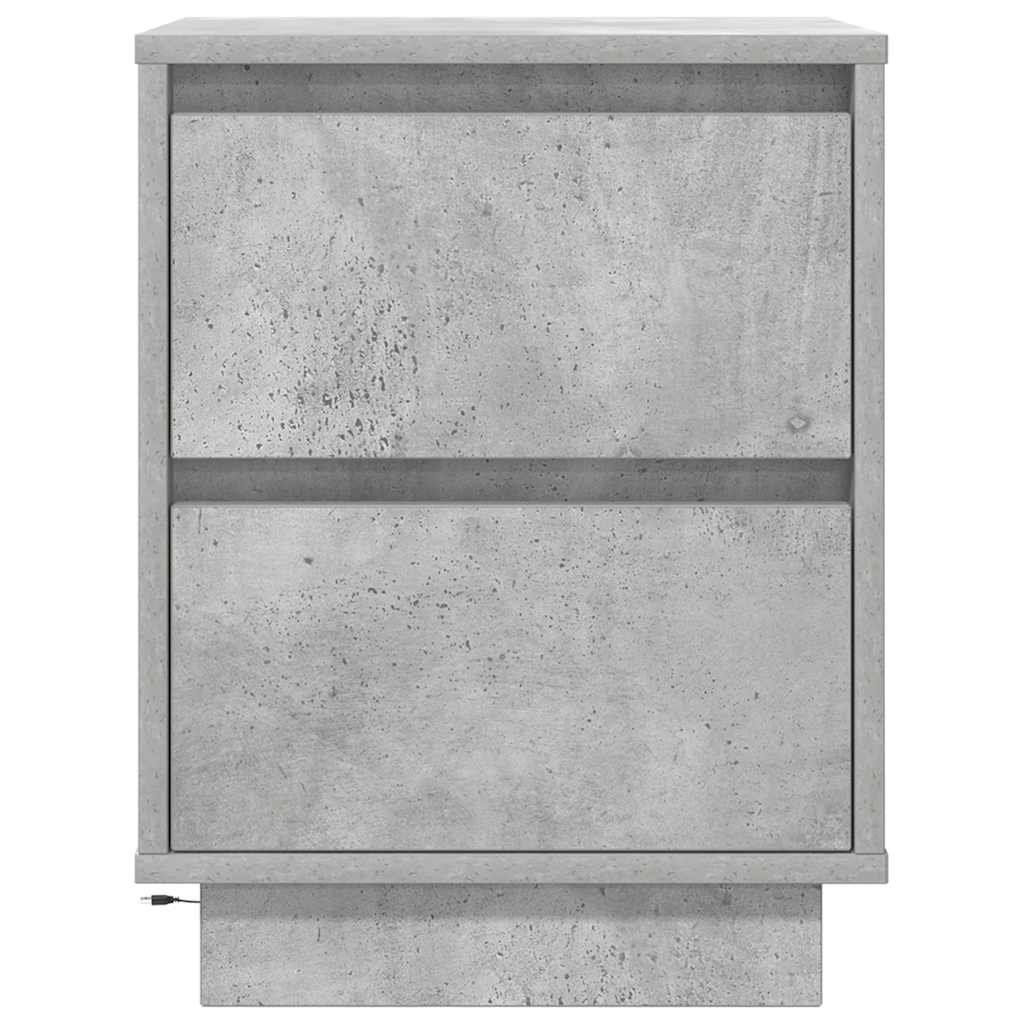 vidaXL Bedside Cabinet with LED Lights Concrete Grey 38x34x50 cm 6