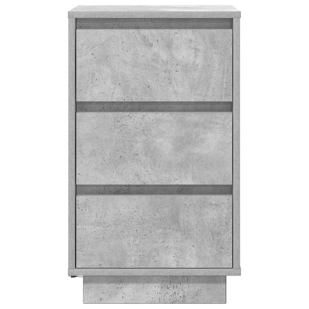 vidaXL Bedside Cabinet with LED Lights Concrete Grey 38x34x65 cm 6
