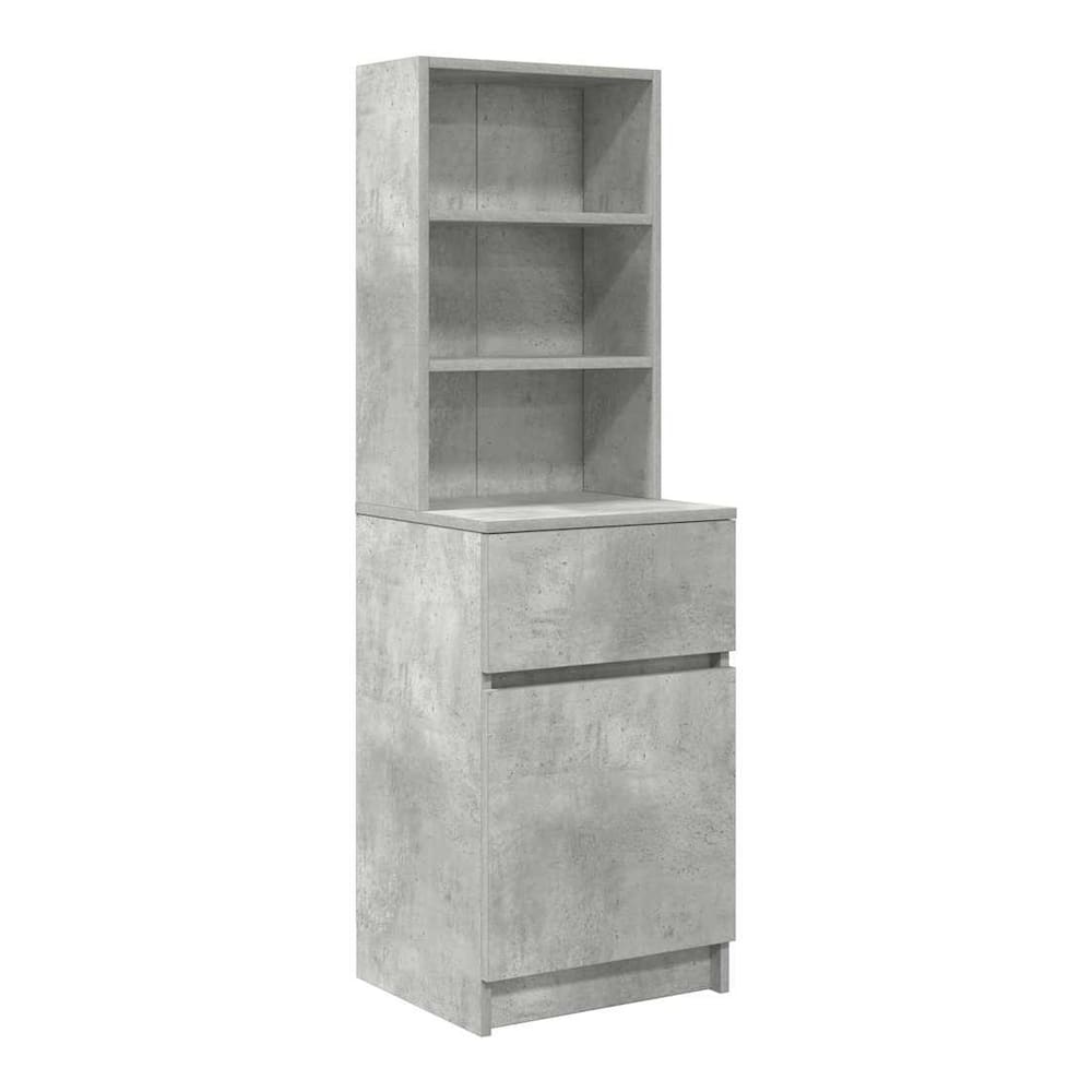 Bedside Cabinet 39x35x125 cm Engineered Wood Concrete grey