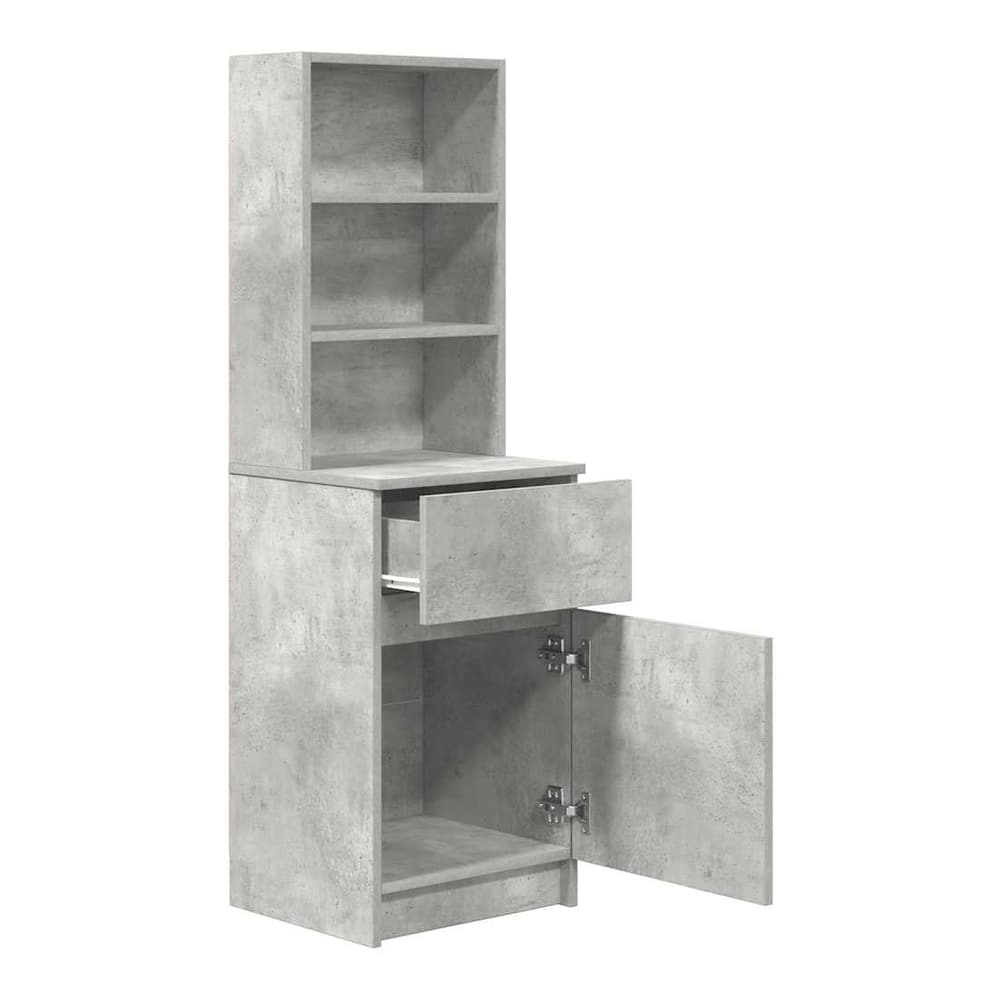 Bedside Cabinet 39x35x125 cm Engineered Wood Concrete grey