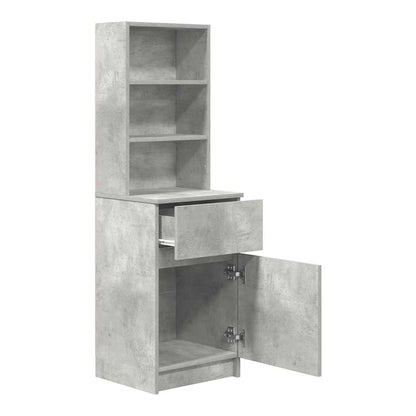 Bedside Cabinet 39x35x125 cm Engineered Wood Concrete grey